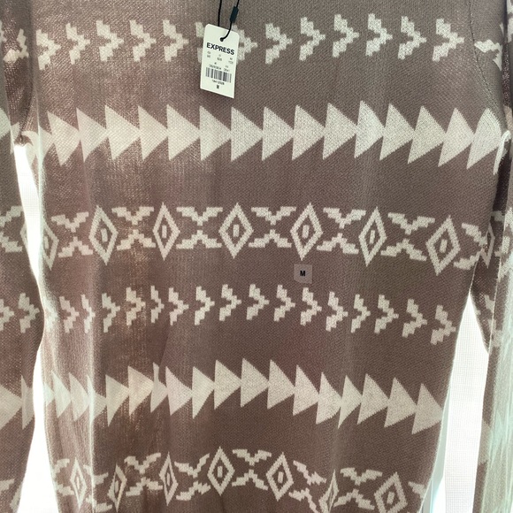 Express - Fitted Geometric Print Sweater - Picture 2 of 2